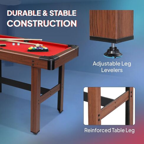 PEXMOR 48" Pool Table, Billiard Game Table for Kids and Adults, Mini Pool Table Set Indoor & Outdoor for Game Room Family with Balls, Cues, Chalk, Brush and Triangle in Saudi Arabia