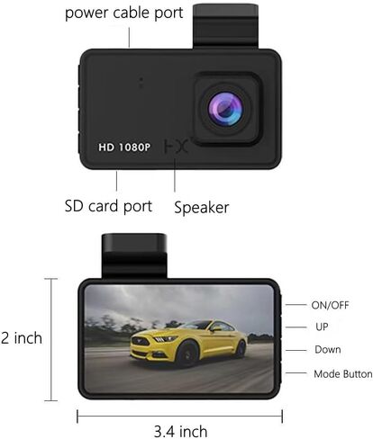720P Dash Camera for Car Dash Cam 2.2’’ IPS Screen Car Video Recorder G-Sensor Night Vision 140°Wide Angle in Saudi Arabia