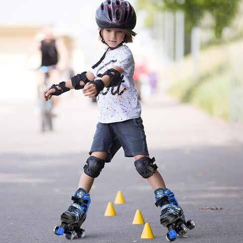 زلاجات Kuxuan للأولاد والبنات زلاجات دوارة مموهة قابلة للتعديل مع عجلات مضيئة، زلاجات دوارة مضيئة ممتعة للأطفال والبنات والشباب in Kuwait