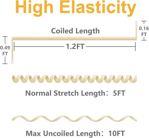 سلك هاتف Uvital بطول 25 قدمًا للخط الأرضي (ملفوف: 3 أقدام)، حزمة واحدة من سلك الهاتف الكريمي المتوافق مع هاتف IP من سلسلة Polycom VVX 300 301 310 311 350 400 401 410 411 500 501 600 601 1500 in Kuwait