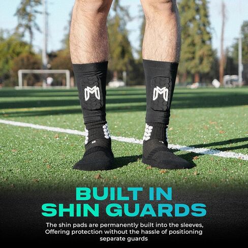Mini Shin Guards Soccer – Built in Mini Shin Pad Sleeves for Mens, Women, Teens – Small Shin Guards, Perfect for High Level Players - Lightweight, Breathable in Saudi Arabia