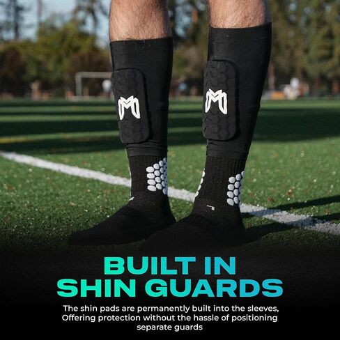 Mini Shin Guards Soccer – Built in Mini Shin Pad Sleeves for Mens, Women, Teens – Small Shin Guards, Perfect for High Level Players - Lightweight, Breathable in Kuwait
