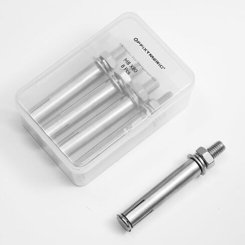 8 Pcs M8 x 80mm 304 Stainless Steel Hex Expansion Bolt, 304 Stainless Steel Expansion Screw Bolts Sleeve Anchoring Fastener Wall Concrete Brick Expansion Screw in Kuwait