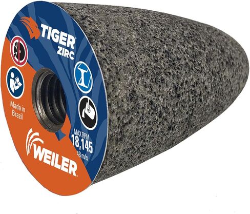 Weiler 68311 Tiger ZIRC Type 16 مخروط طحن محمول ذو طرف دائري، Z20-S، 2 بوصة × 3 بوصة × 5/8-11، (عبوة من 12 قطعة) in Kuwait