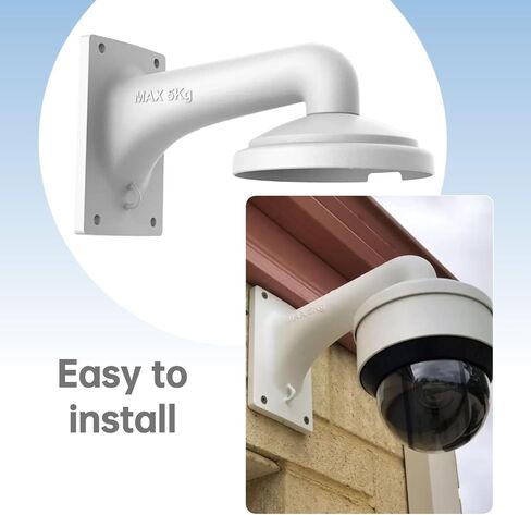 DS-1604ZJ-BOX-POLE HIK Vertical Pole Mount Bracket Weatherproof for HIK PTZ Dome IP Camera DS-2SE4C425MWG-E/26, DS-2DE7A412MCG-EB, DS-2DE5425IW-AE, DS-2SE4C425MWG-E/14, DS-2SE4C415MWG-E/14(White) in Saudi Arabia