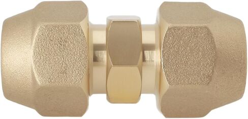 1Pc 3/8 Refrigerant Line Union Nut Brass Flare Union Connector for 9mm and 9.52mm Outer Diameter Air Conditioning Copper Tube in Kuwait