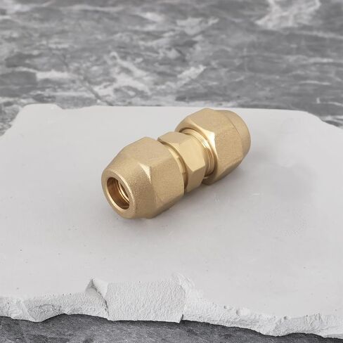 1Pc 3/8 Refrigerant Line Union Nut Brass Flare Union Connector for 9mm and 9.52mm Outer Diameter Air Conditioning Copper Tube in Kuwait