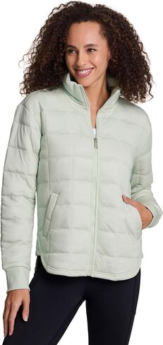 RBX Active Women's Jacket, Ultra Lightweight Full Zip Quilted Jacket with Pockets All Season Mock Neck Zip Up Sweatshirt in Saudi Arabia