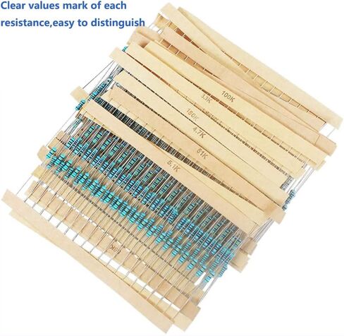 760 قطعة 38 قيمة 1/4 واط مجموعة المقاومات من 1 أوم إلى 1 متر أوم 1/4 واط 1% تسامح مجموعة مقاومات الأفلام المعدنية in Kuwait