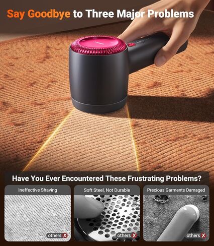 TORRAS Fabric Shaver Lint Remover, Rechargeable Electric 3-Speed Sweater Shaver Remove Fuzz, Pilling for Cashmere, Wool, Coat, Furniture, Clothes depiller with Replacement Blades, Pearl White in Kuwait