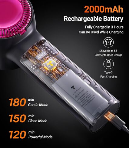 TORRAS Fabric Shaver Lint Remover, Rechargeable Electric 3-Speed Sweater Shaver Remove Fuzz, Pilling for Cashmere, Wool, Coat, Furniture, Clothes depiller with Replacement Blades, Pearl White in Kuwait