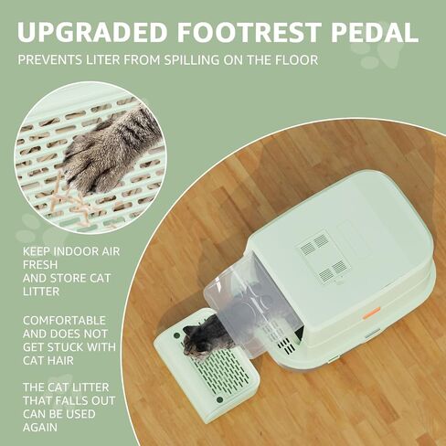 MIKK Enclosed Stainless Steel Cat Litter Box with Lid XL Extra Large Litter Box for Big Cats Enclosed Removable,Never Absorbs Odors, Sturdy Easy to Clean Non-Sticky Anti-Leakage with Cat Scratcher Mat in Saudi Arabia