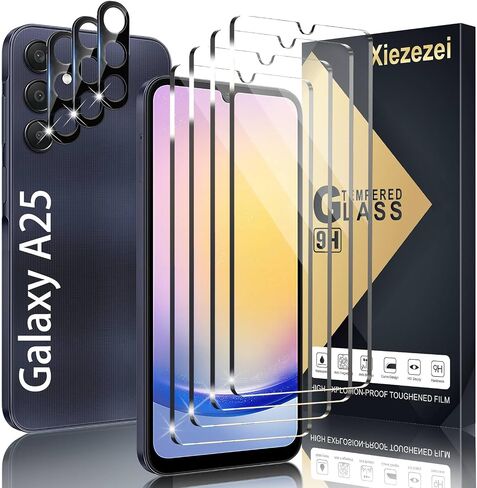 4+3 Pack Galaxy A35 Screen Protector, 4 Pack Tempered Glass with 3 Pack Camera Lens Protector, High Clarity, Anti-Shatter, Bubble Free for Samsung A35 5G Screen Protector in Saudi Arabia