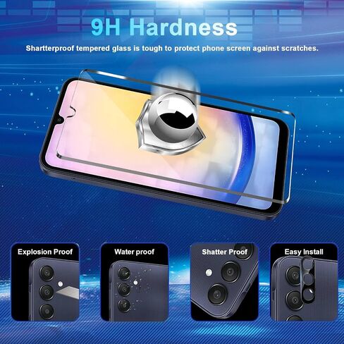 4+3 Pack Galaxy A35 Screen Protector, 4 Pack Tempered Glass with 3 Pack Camera Lens Protector, High Clarity, Anti-Shatter, Bubble Free for Samsung A35 5G Screen Protector in Saudi Arabia