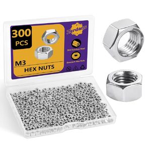 M12 Hex Nuts, 10Pcs Metric 304 Stainless Steel Metal M12-1.75mm Hexagonal Nuts Hardware Set for Bolt for Furniture, Automotive, Industry and Construction, Full Thread