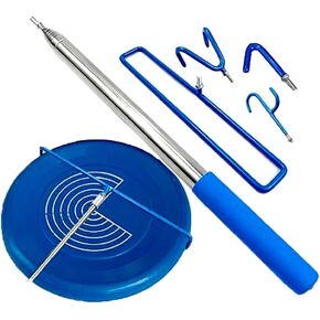 Disc Golf Retriever Pole - 16FT Telescopic Grabber Tool with 4 Hooks and Durable Stainless-Steel Frame - Extendable Disc Retriever for Water, Trees, and Bushes Essential Disc Golf Accessories