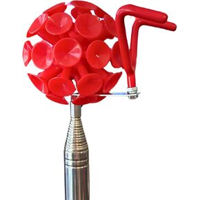 Disc Golf Retriever Suction Ball Attachment with Hook Kit, Red