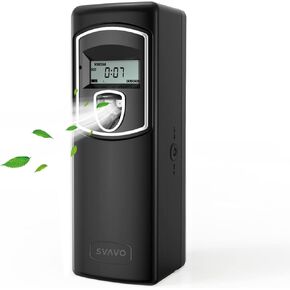 SVAVO Automatic LCD Fragrance Dispenser - Wall Mount/Free Standing ABS Auto Air Freshener Dispenser Programmable Aerosol Spray Perfume Dispenser for Bathroom, Hotel, Office, Commercial Place, White