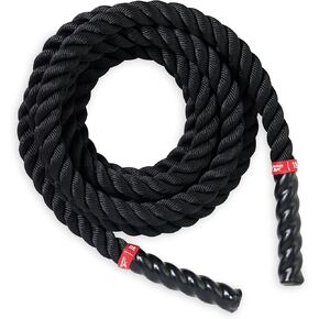 Reebok 18 ft Battle Rope, 1.5" Thick Exercise Rope for Home Gym Workout, Anti-Slip Handles for Strong Grip, Battle Ropes for Core Strength, Muscles Building & More, Workout Equipment for Men & Women