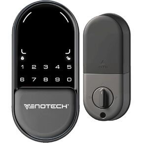 Smart Lock with Biometric Palm Recognition Smart Keyless Entry Door Lock for Front Door, Electronic Digital Touchscreen Keypad for Rental, Home, Black