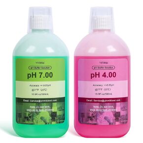 pH Calibration Solution, 4.00&7.00 pH Buffer Calibration Solution, Each 500mL(16.9Fl oz) pH Calibration Packets for All pH Tester, pH Calibration Buffer Solution Kit, pH Meter Calibration Solution Kit