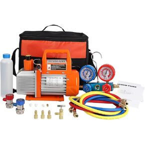 110V 1/4 Hp 3.5CFM Single Stage Rotary Vane Air Vacuum Pump - Heavy-Duty Construction, Efficient and Quiet Operation, Easy Monitoring and Maintenance