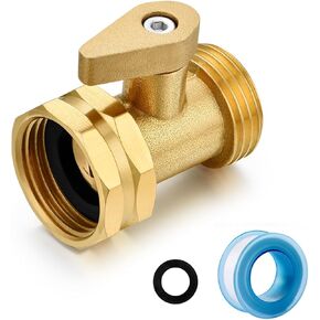 Garden Hose Shut Off Valve, Heavy Duty 3/4 Inch Solid Brass Garden Hose connecto Shut Off Valve Hose Ball Valve (10 Set)