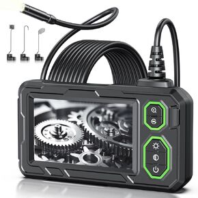 Endoscope Camera with Light, 4.3" Inspection Camera, 1920P HD Borescope with 8 LED Lights, IP67 Waterproof Snake Sewer Tools, 16.4ft Semi-Rigid Drain Endoscope Cool Gadget (Green)