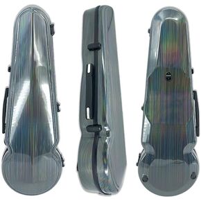 Adjustable 15-16.5 inches Viola Case Carbon Fiber 16 inch Viola Cases Hard 15.5inch Viola Box 2 pcs Bow Holder 2 Back Strap Hard-Shell Viola Backpack (Multi-Colored)