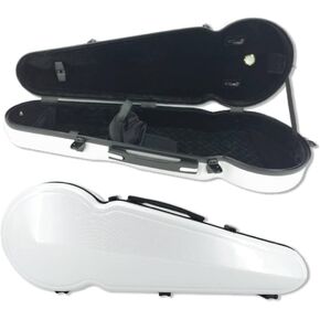 Viola Case 16 inch Lightweight Carbon Fiber, Adjustable Velcro Neck Pad suitable for sizes 15-16.5 inches, Thickened Lining, Built-in Hygrometer, Sturdy Handle,with Backstraps (White)