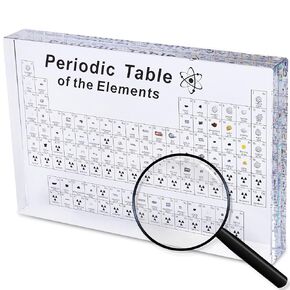 NLShan Periodic Table with Real Elements: Acrylic Periodic Table Display for Teaching - Chemistry Gift for Students, Teachers & Science Lovers
