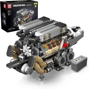 Mould King 10131 W16 Engine Building Kit - Build Your Own W16 Engine Toy, 16-Cylinder Petrol Car Engine Replica Model Building Kit for Kids/Teens 10+ Years (952 Pcs)