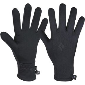 Midweight Screentap Gloves Touchscreen Fleece Liners for Running, Commuting, Hiking, Black-NPF, Small