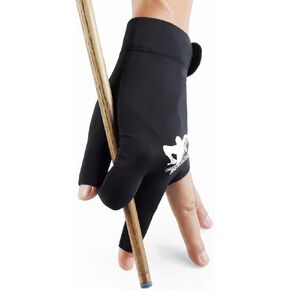 Men Women Billiard Gloves Pool Glove for Left/Right Hand, Quick-Dry 3 Finger Gloves Great for Snooker Cue Shooters Carom Sports
