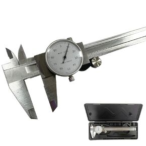6 Inch Dial Caliper, MFQNENLK 4-Way Measurement Calipers, 0.001 Accuracy Imperial Shockproof Measuring Tool with Plastic Case