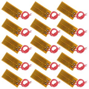15pcs Film Heater Plate Adhesive Pad 12V 7W PI Heating Elements Film 12V 7W 25mmx50mm Strip Heater Adhesive Polyimide Heater Plate(15cm Wire)
