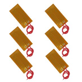 6PCS Film Heater Plate 12V 7W Self-Adhesive Flexible Polyimide Heater Plate PI Heating Film with Cord 150mm, 25 x 50mm