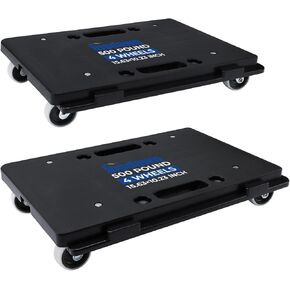 Furniture Dolly, 2 Pack Moving Dolly Connectable, 15.63 x 10.23 inch, 500 Lbs Capacity, Furniture Movers 4 Wheels Heavy Duty, Small Flat Dolly Cart, Portable and Light Dollies