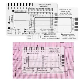2 Pack ECG 7 Step Ruler for ECG EKG Interpretation - Portable ECG Reading with 7-Step Guide - Tools Gifts for Nurses Men Women