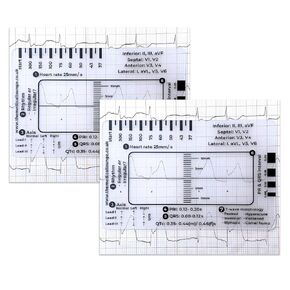 ECG 7 Step Ruler,ECG 7 Step Ruler for ECG/EKG Interpretation, ECG Ruler Plastic Ruler Measuring Tool,Transparent EKG Calipers Measuring Tool,Portable ECG Reference Tool（2pcs）