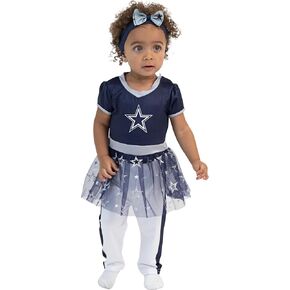 MODERN HERO NFL DALLAS COWBOYS Officially Licensed Infant One-piece Bodysuit and Leggings Costume includes One-piece Bodysuit with Mesh Skirt, Leggings and Matching Headband, Size 24 Months