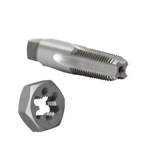Drill America 1/4" NPT Pipe Tap and Die Kit, Carbon Steel Pipe Tap and Pipe Die - Hex Shape, POUT Series