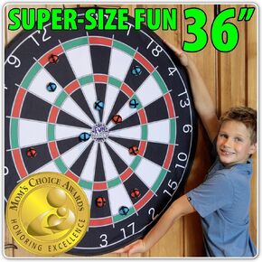 Funwares 36" Giant Dart Board for Adults and Kids, 25% Larger Than The Competition for Ultimate Indoor Fun and Outdoor Fun, Party Game for Families, Games for Kids 8-12, and Dart Game for Adults