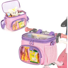 Bike Basket Front Kids, Bicycle Basket, Cute Bike Accessories Fit Most of Handlebar, Tricycle, Scooter Bag for Girls and Boys with Shoulder Strap in Kuwait