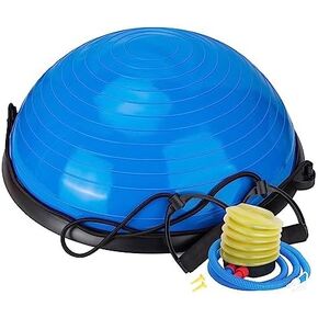 Half Balance Ball Trainer, Balance Beam for Core Exercise Equipment, Core Strength and Fitness, Includes Resistance Bands and Pump, Ideal for Home Gym Workout