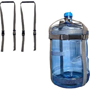 Carrying straps for 5 Gallon Plastic Water Jug and 5 Gallon Glass Carboy,2 Shoudle Straps,Drinking Water Bottle Carrier,Water Jug Handle,Anti-Slip Lifter,Fit 3 4 5 6 gallon, gray,No Jug