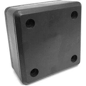Vanguard RDB00003 Reinforced Rubber Square 4 Hole 6-1/4" x 6-1/4" x 3" Molded Dock Bumper Semi Commercial Truck Trailer Chassis Flatbed