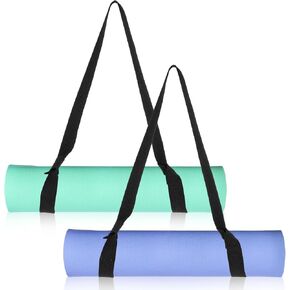 Lusofie 2Pack Adjustable Yoga Mat Carrying Strap, Yoga Mat Straps Sling Multi-Purpose Yoga Strap for Carrying All Mats Easy-Cinch(Black)