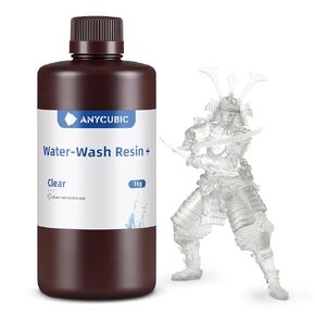 ANYCUBIC 3D Printer Resin, Water Washable Resin, No Need Extra Alcohol and Easy to Clean, Fast Curing, Low Odor, Wide Compatibility for All LCD Resin 3D Printers (Grey, 1kg)