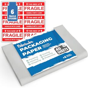 Over 40 Sheets of Blank Packing Paper in Bulk | Approx. 1 lb. Newsprint/Newspaper Moving Essentials and Supplies | Great for Wrapping Fragile Items, Other Materials, Accessories like Dishes, Glasses